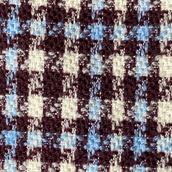 Rebecca Taylor Techy Houndstooth Mini Shift Dress in Maroon Baby Blue & White - Picture 4 of 9